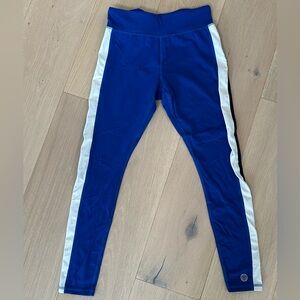 Tory Sport Blue and White Athletic Leggings Size Medium